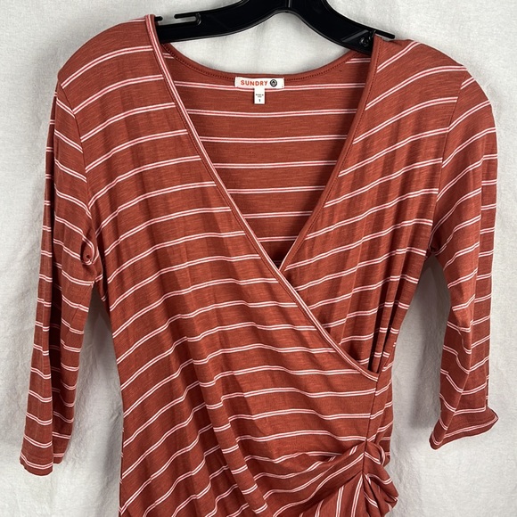 Sundry 1 striped faux wrap ruched - Picture 2 of 6